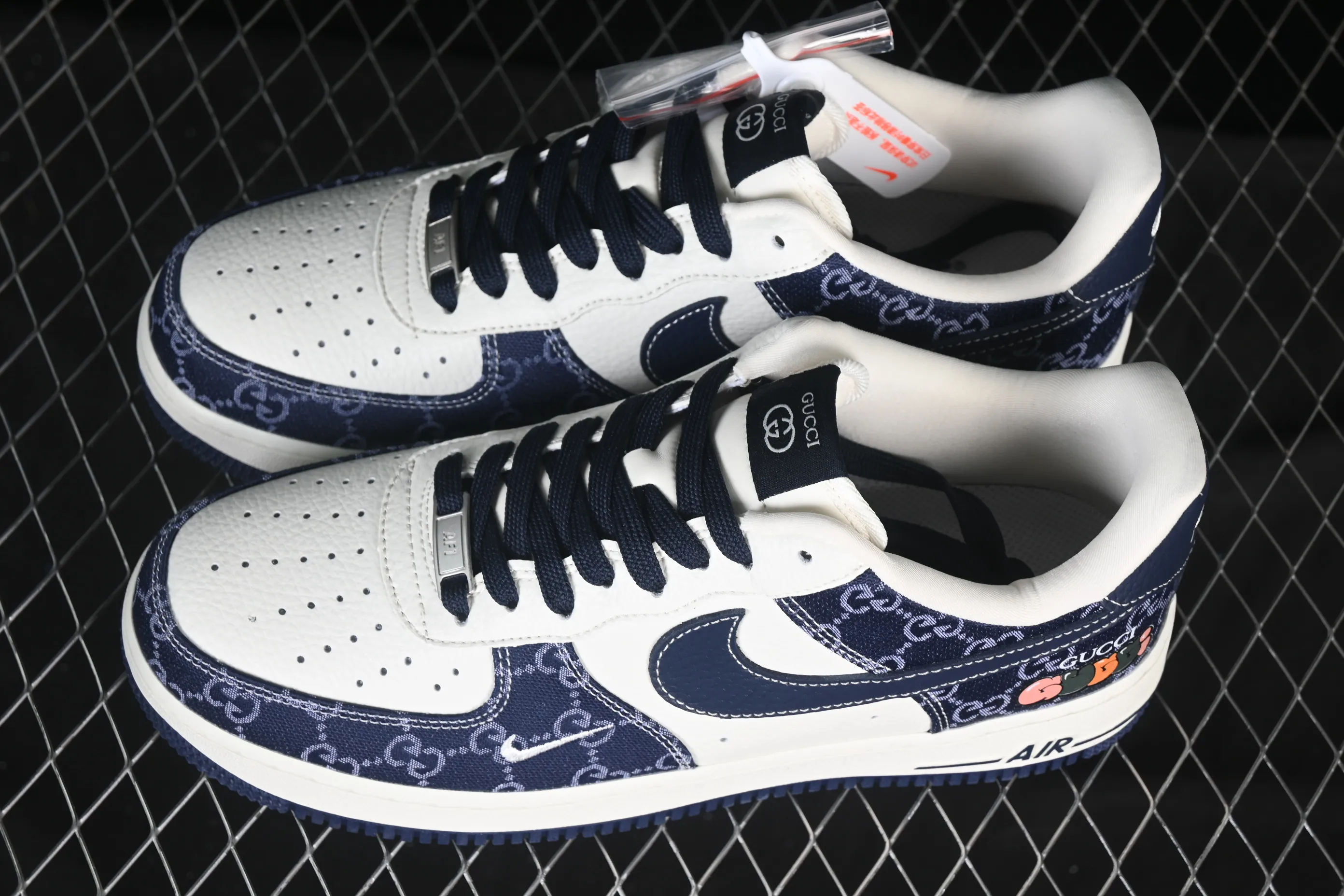 All categories Nk Air Force 1 Air Force series Nk Air Force 1 Low Air Force low-top Nike Air Force 1'07 Low Gucci joint navy blue denim Air Force 1 low-top casual sneakers SC0601-568